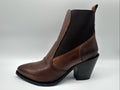 Piranha Stiefelette Gr. 38 Leder Damen Braun Absatzschuh 