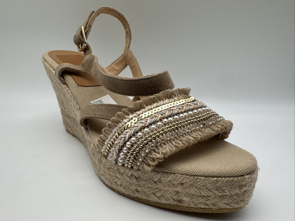 Kanna Sandalette Gr. 41 Damen Kord Keilabsatz 