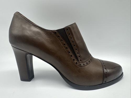 Calpierre Damen Halbschuh Gr. 39 Absatzschuh Leder Braun 