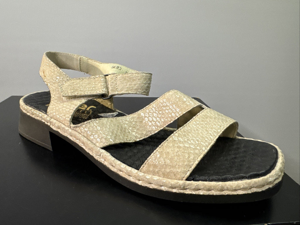Rieker Sandalette Gr. 43 Leder Beige