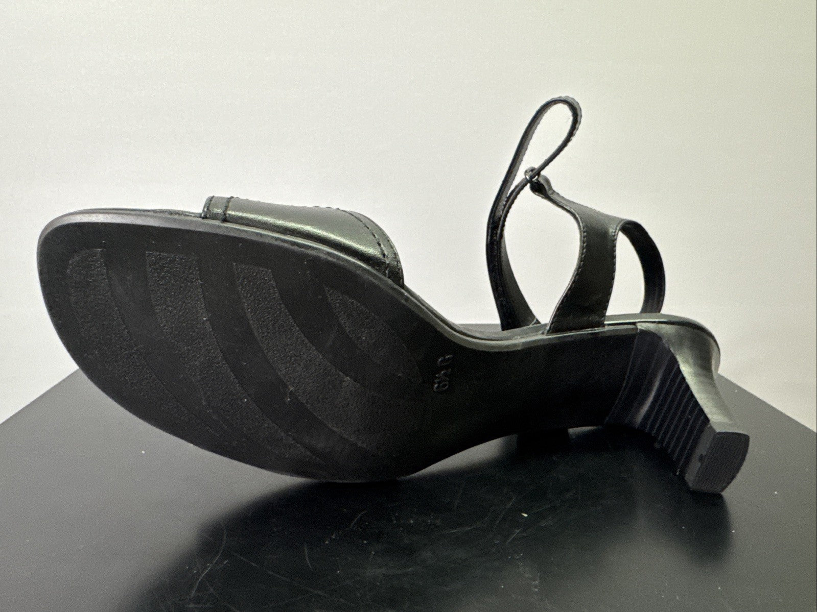 Jana Sandalette  Gr. 6,5 Leder Schwarz Damen Absatzschuh