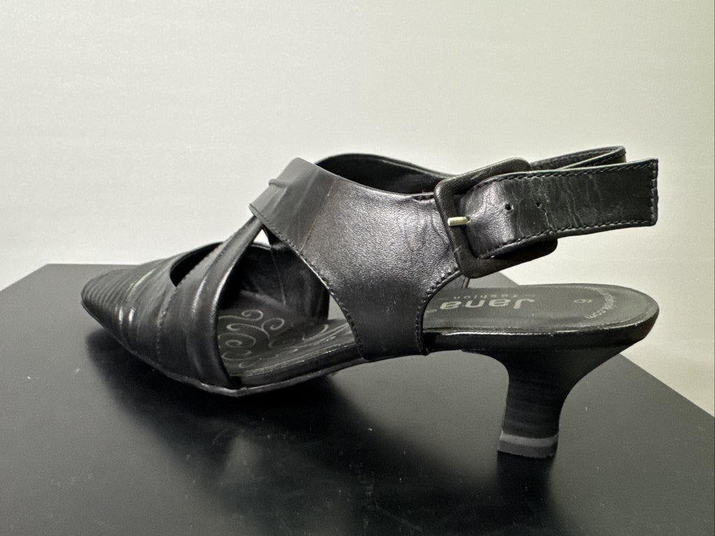 Jana Pumps  Gr. 6 Leder Schwarz Damen Absatzschuh