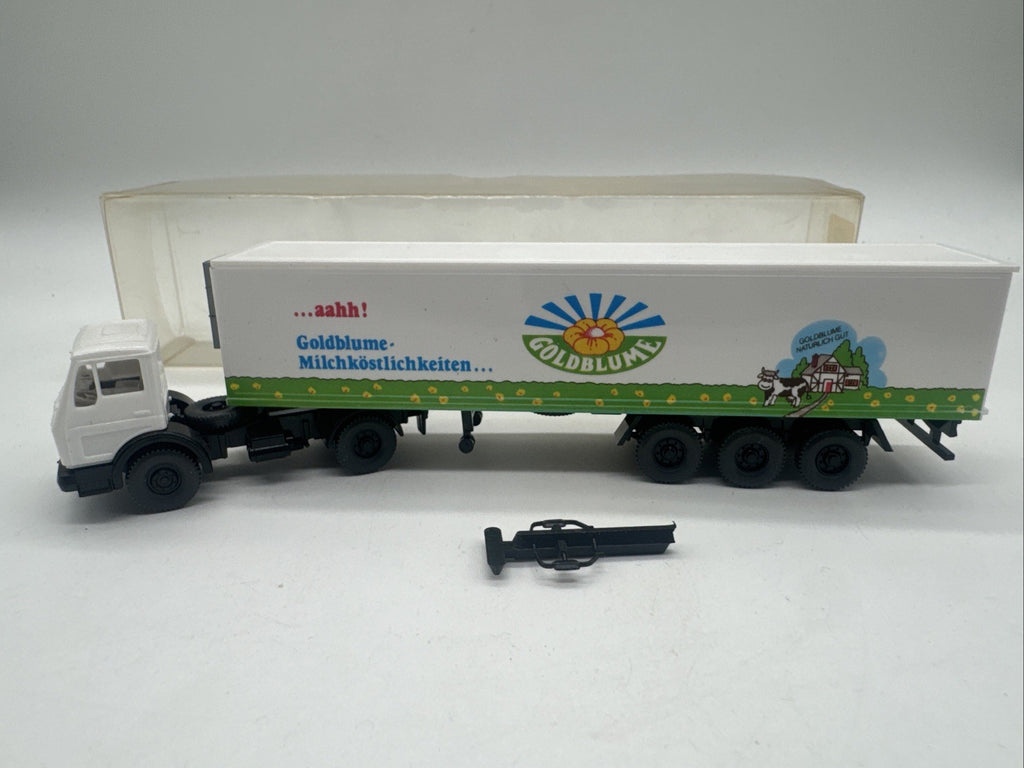 Wiking H0 1:87 - LKW Mercedes Benz Kühlsattelzug Goldblume - Art. 54329 #600