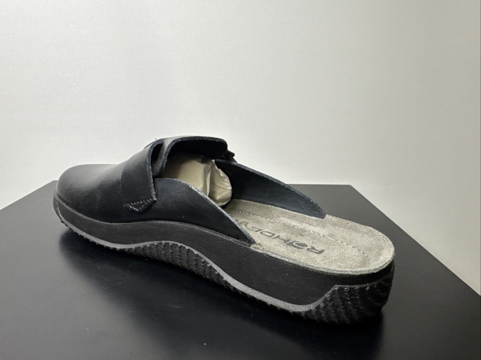 Rohde Herren Leder Clog Gr. 39 Soltau Hausschuhe 1970-90 Pantolette