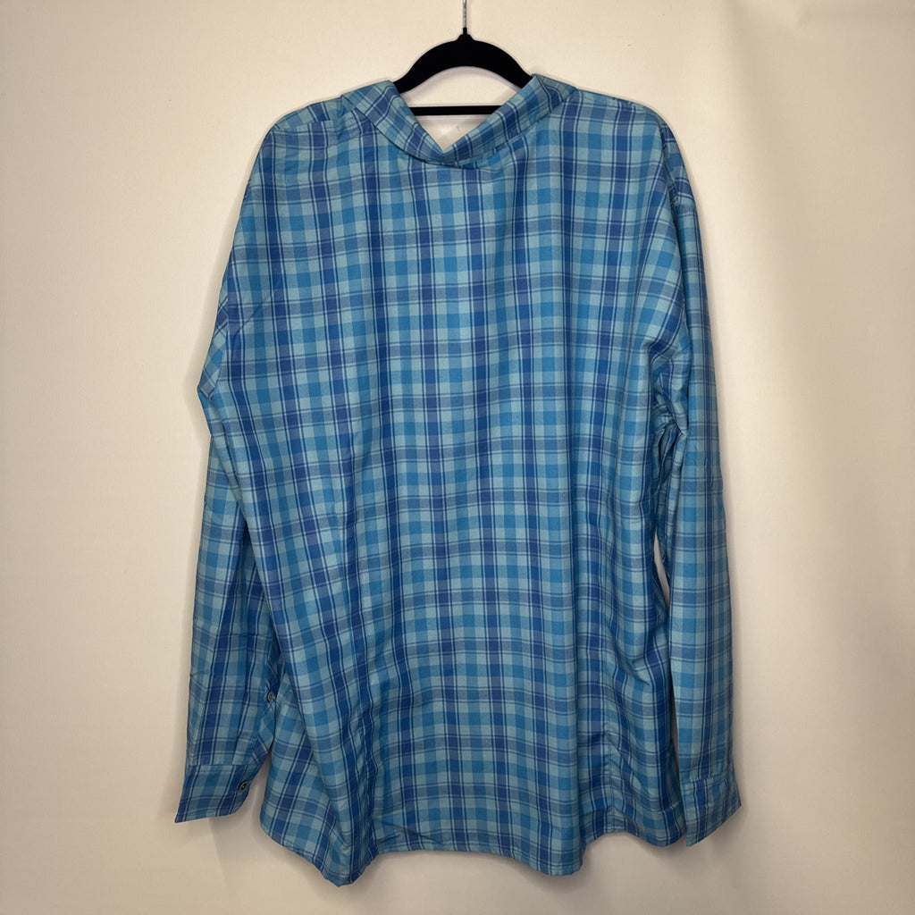 Maier Sports Hemd Gr. 50 Blau Kariert Langarm 