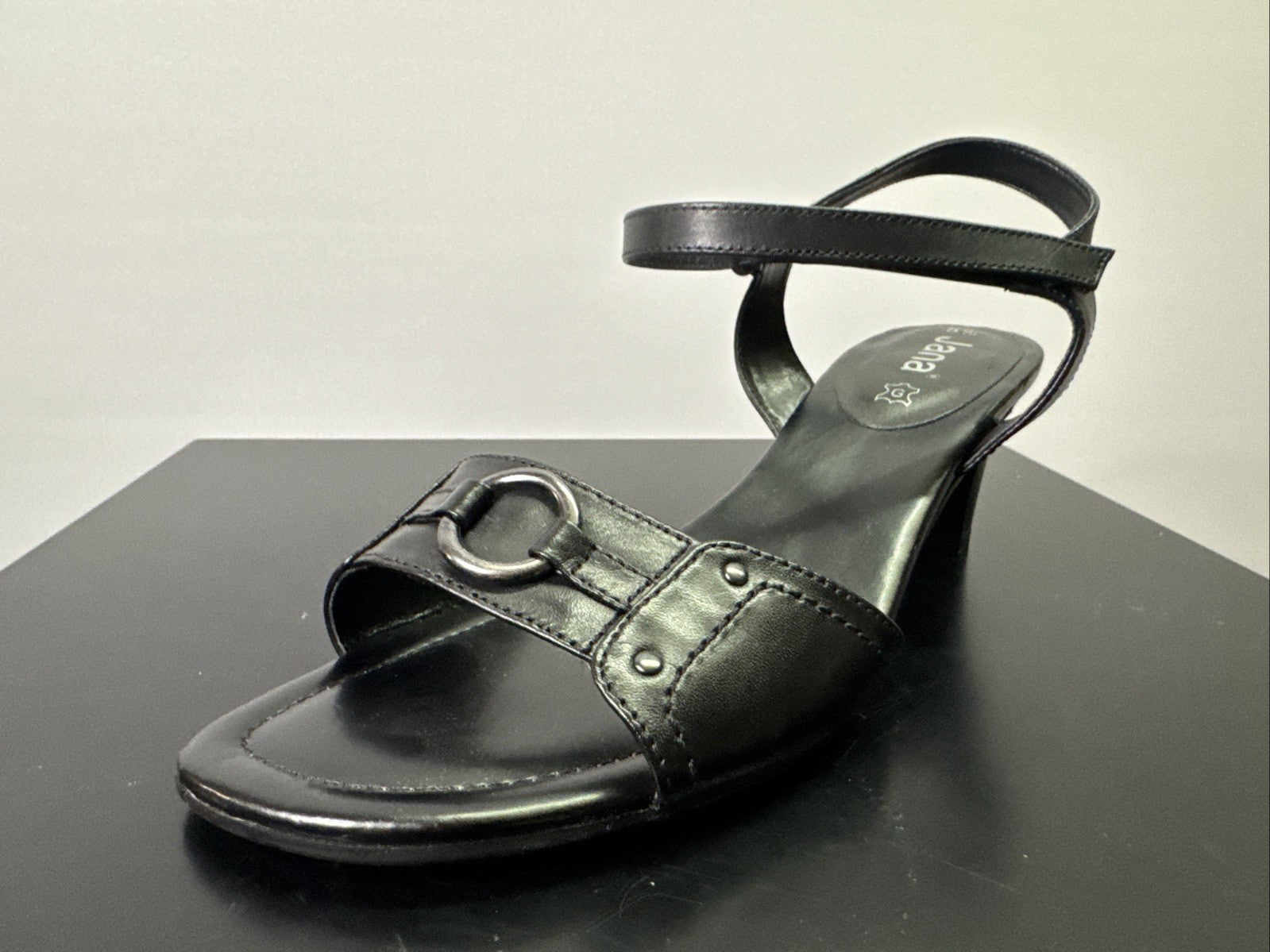 Jana Sandalette  Gr. 5,5 Leder Schwarz Damen Absatzschuh