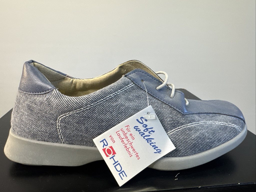 Rodhe Halbschuh Damen Gr. 37 Blau Leder