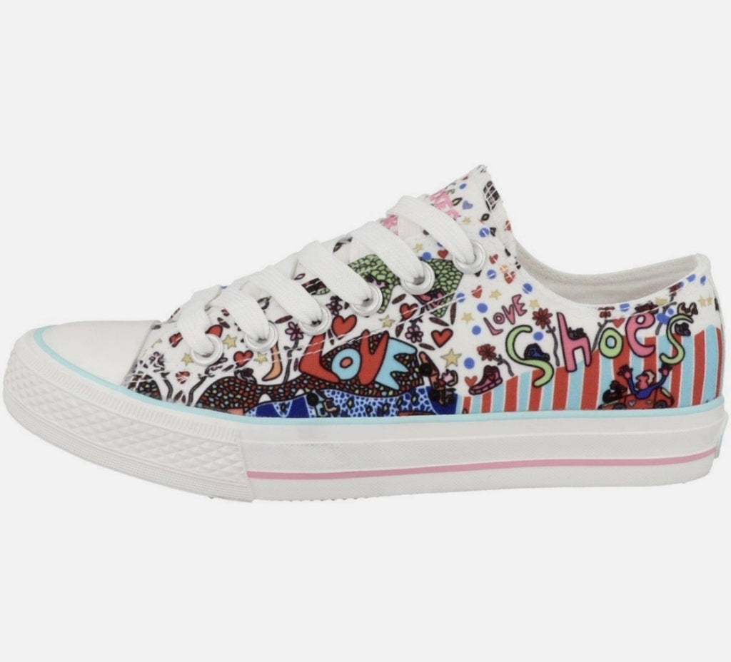 Dockers by Gerli Kinder Gr. 40 Slip-On Sneaker Blumen Halbschuh Freizeitschuh