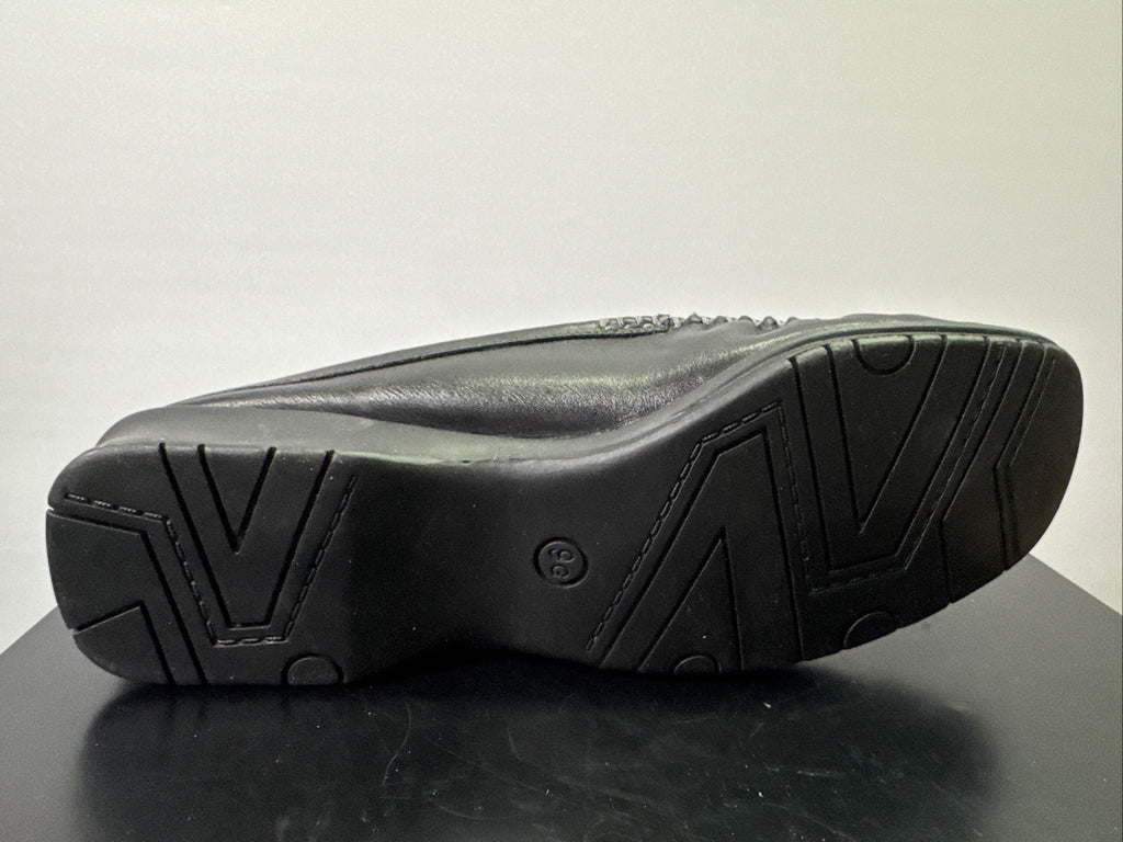 Jana Slipper Gr. 9 Damen Slip On Leder Schwarz