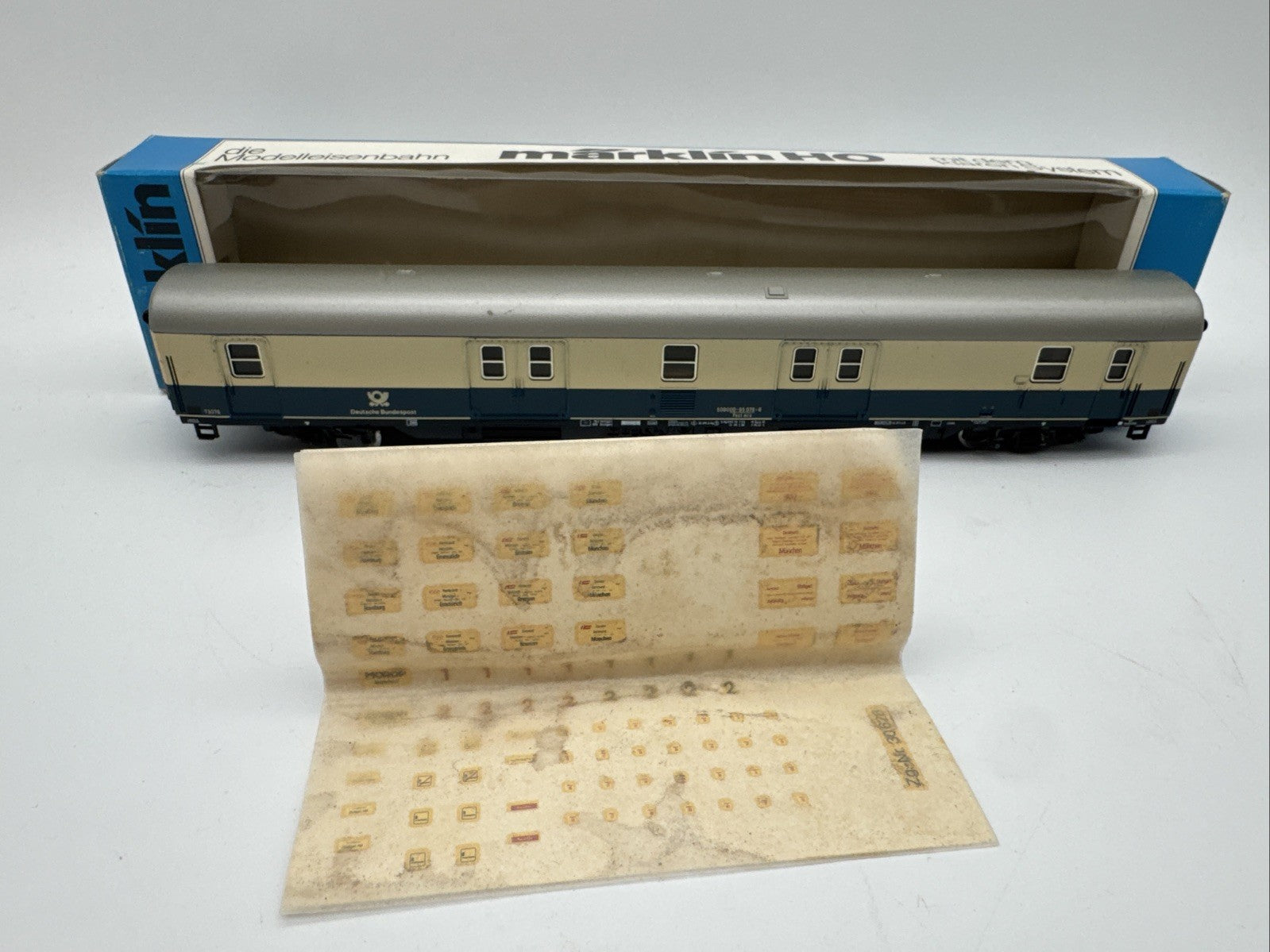 Märklin H0 AC 4157 Bahnpostwagen / Post mrz / DB / OVP blau Top Zustand