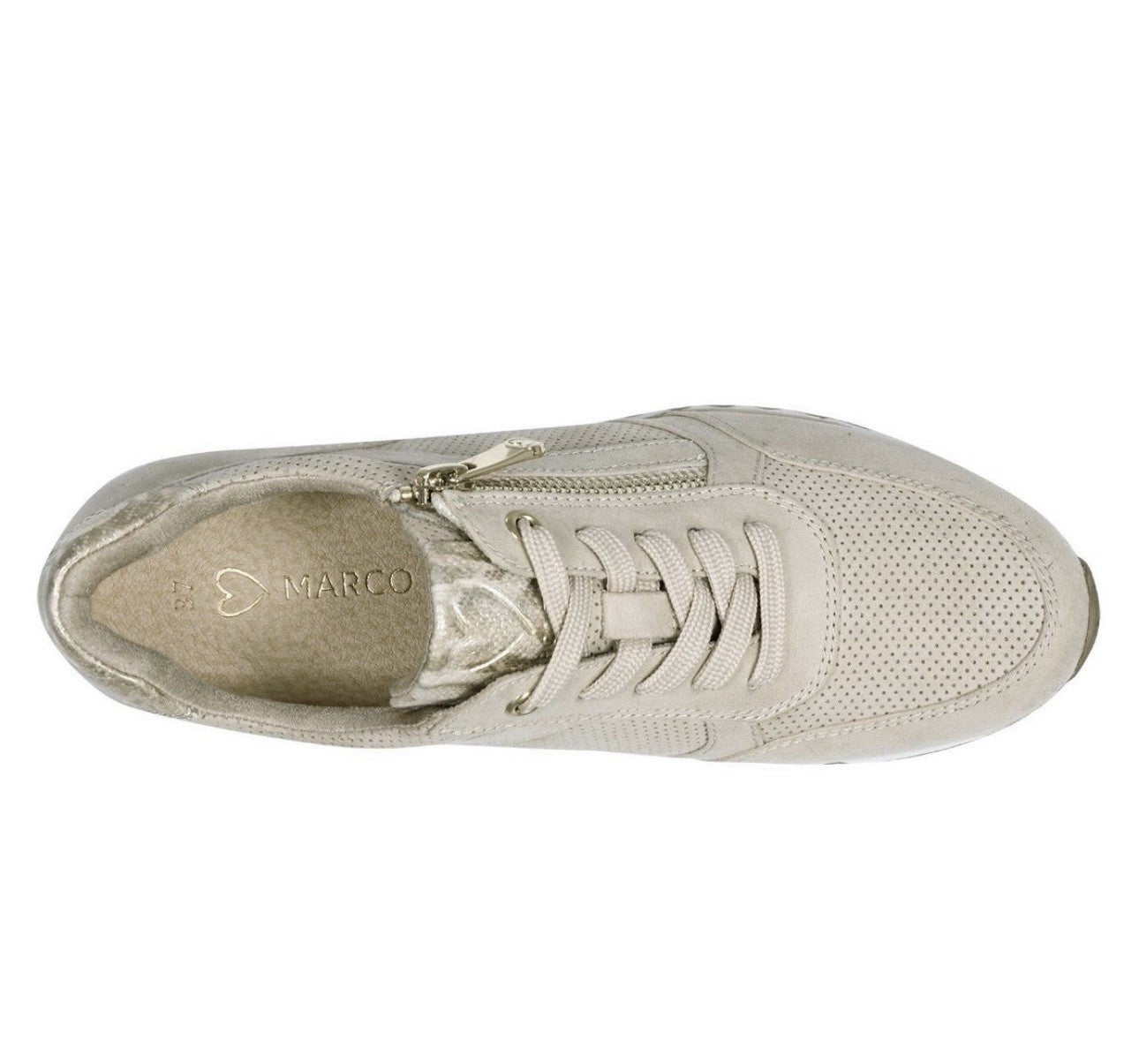 MARCO TOZZI Keilsneaker Freizeitschuh Halbschuh Schnürschuh Beige Damen - Gr. 39