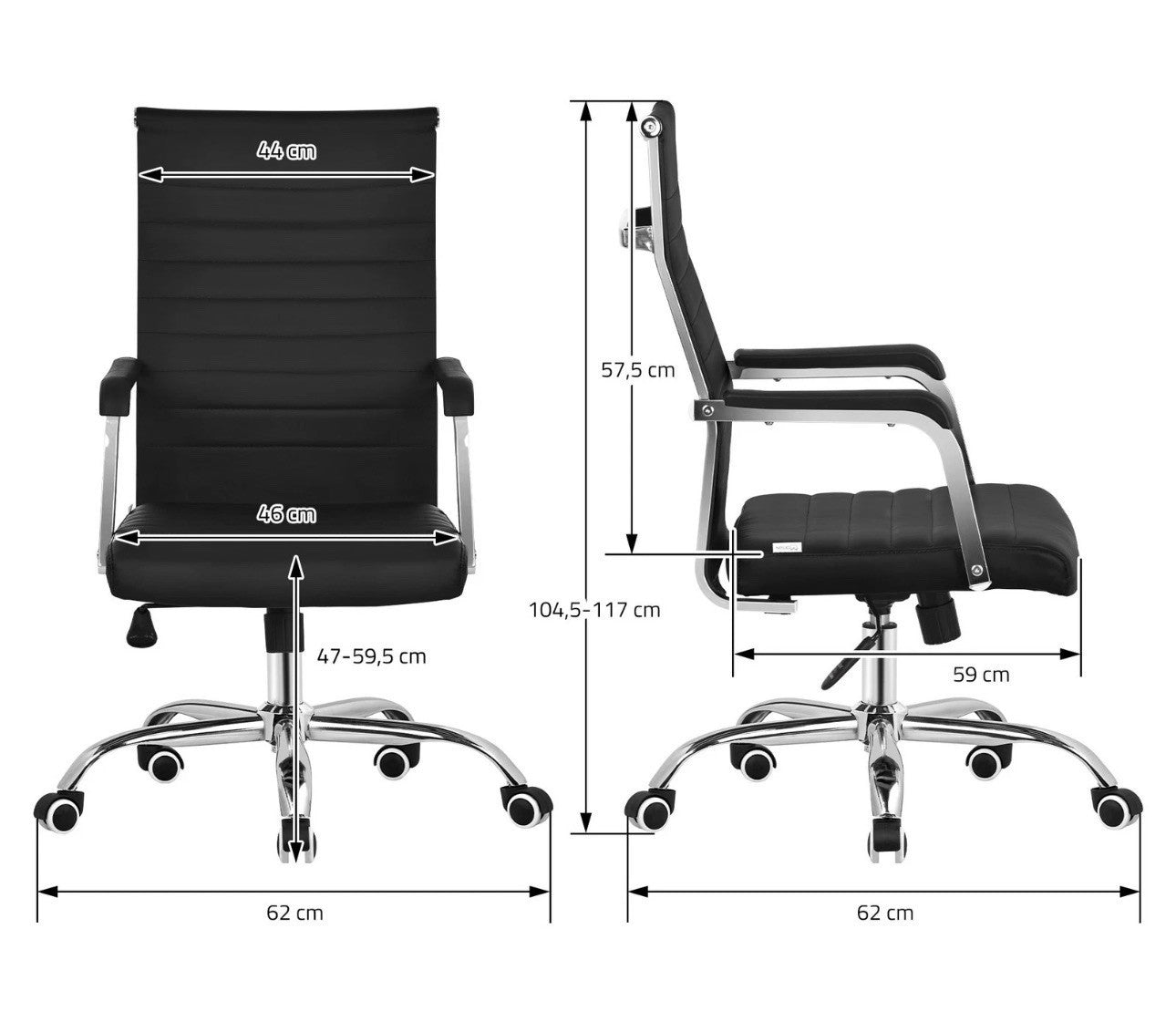 Bürostuhl Ergonomisch Schreibtischstuhl Drehstuhl Computerstuhl PU-Leder Stuhl