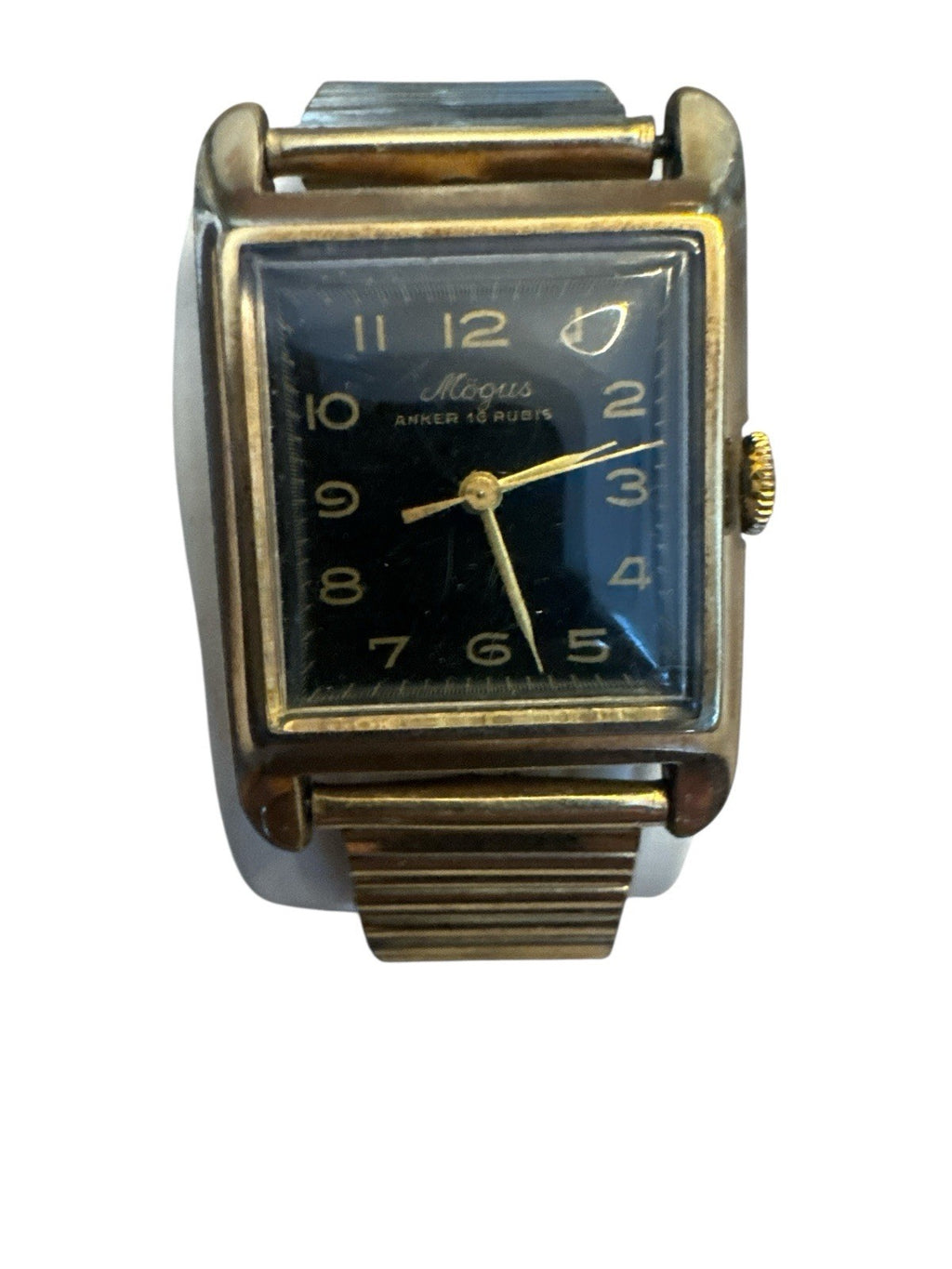 Vintage Uhr Mögus Anker 16 Rubis Walzgold