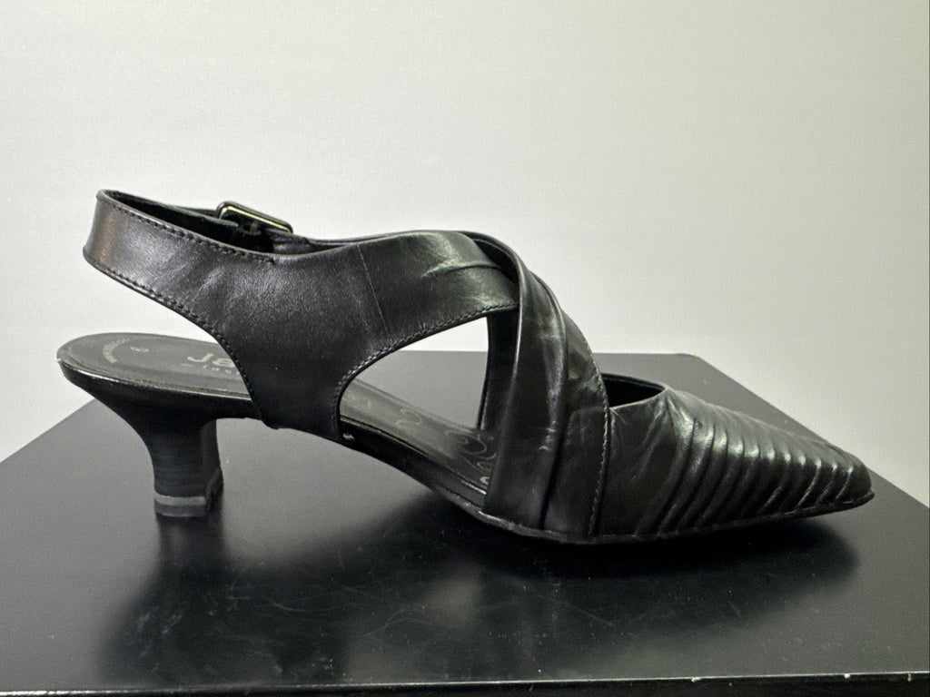 Jana Pumps  Gr. 6 Leder Schwarz Damen Absatzschuh