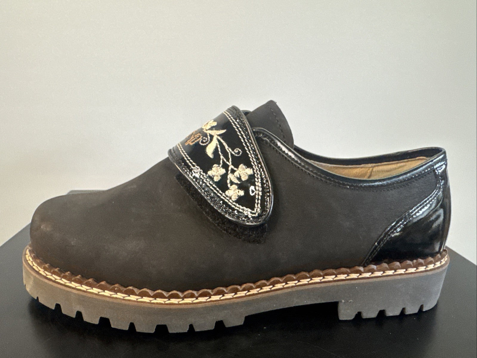 Schapuro Halbschuh Damen Gr. 4,5 Leder Schwarz