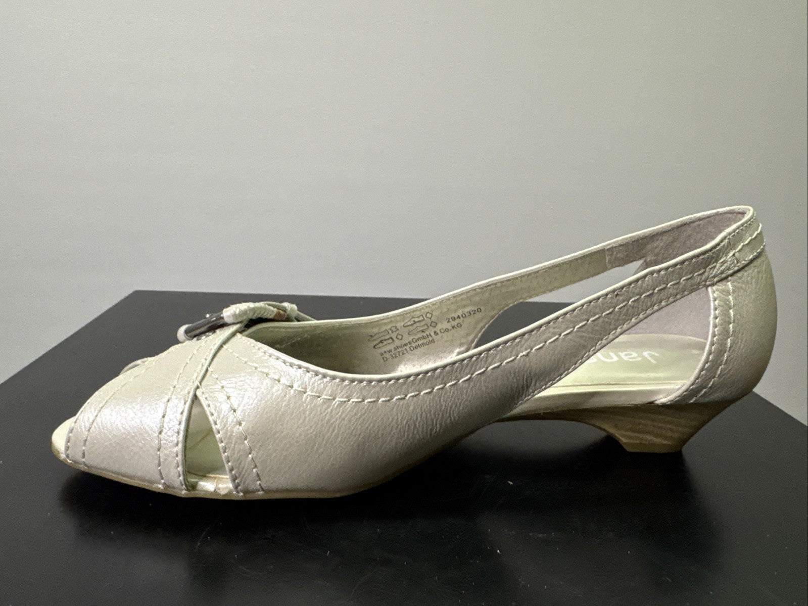 Jana Pumps  Gr. 4,5 Leder Weiß Damen Absatzschuh