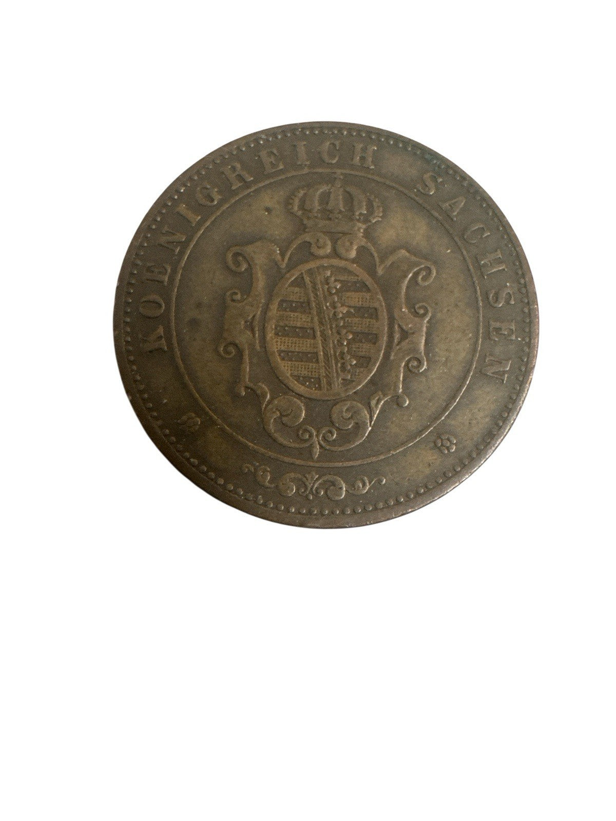 Sachsen Dresden 5 Pfennig 1869 B Kupfer Original Münze