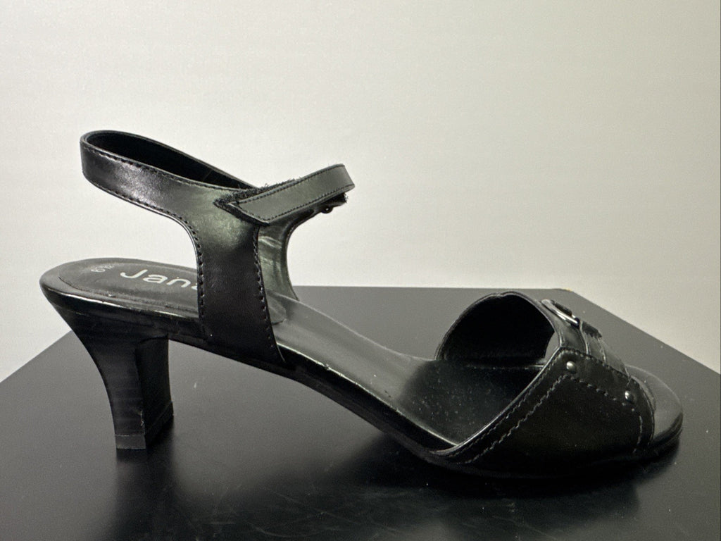 Jana Sandalette  Gr. 6,5 Leder Schwarz Damen Absatzschuh