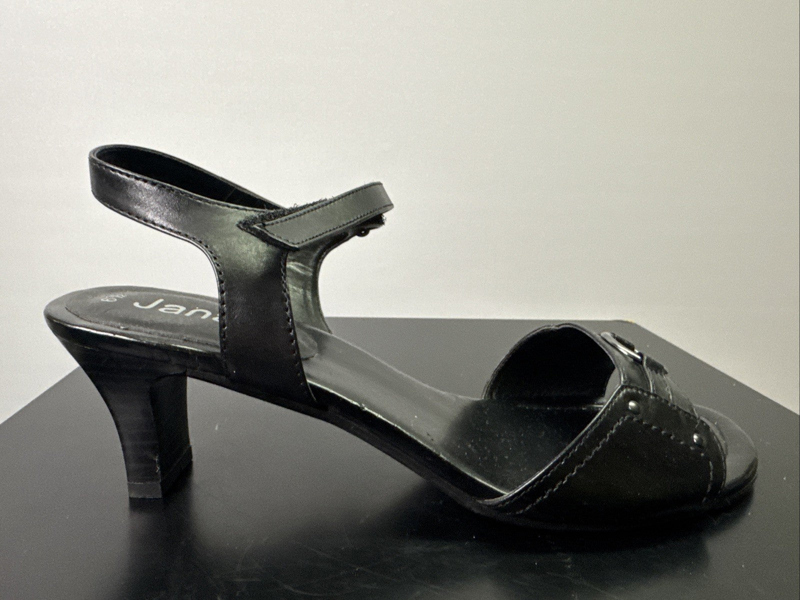 Jana Sandalette  Gr. 6,5 Leder Schwarz Damen Absatzschuh