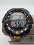 LASIKA W-F77 Digital Herrenuhr – Alarm, Stoppuhr, Licht – schwarz/gelb