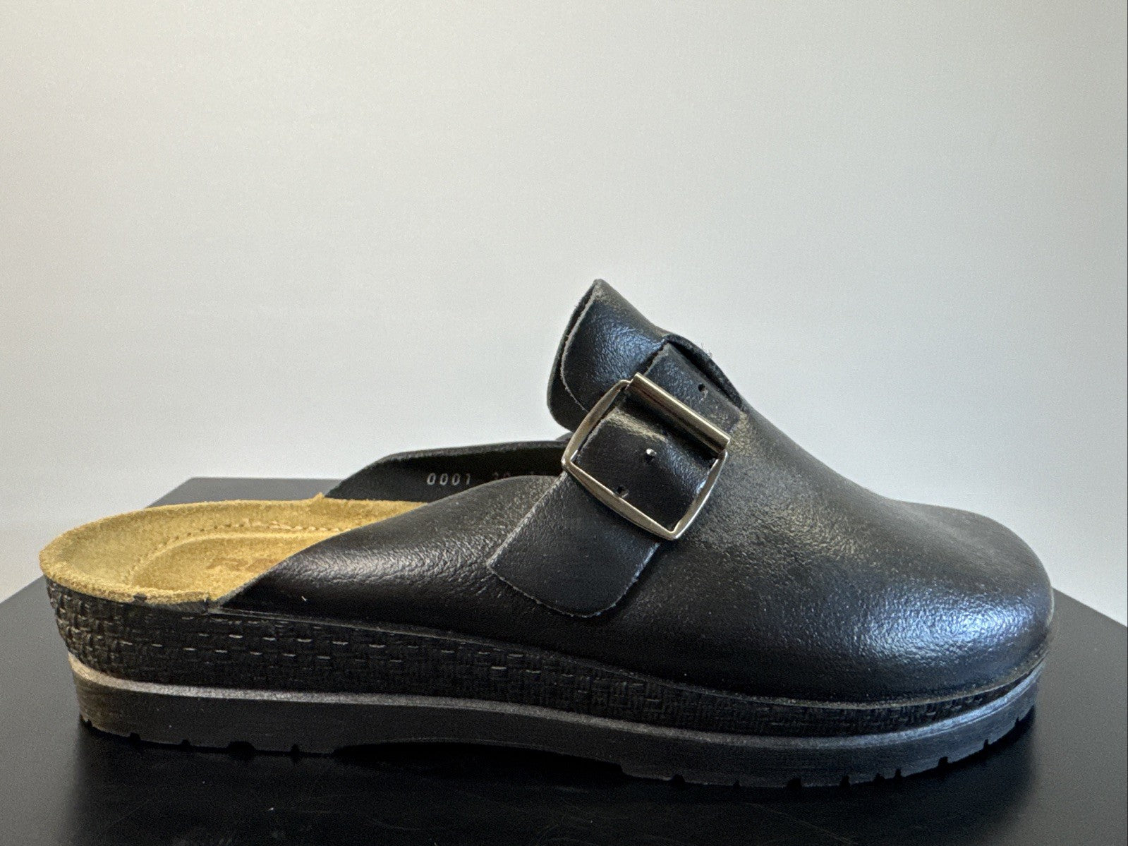 Rohde Herren Pantolette Gr. 39 Schwarz Pantoffel Weite G 1511