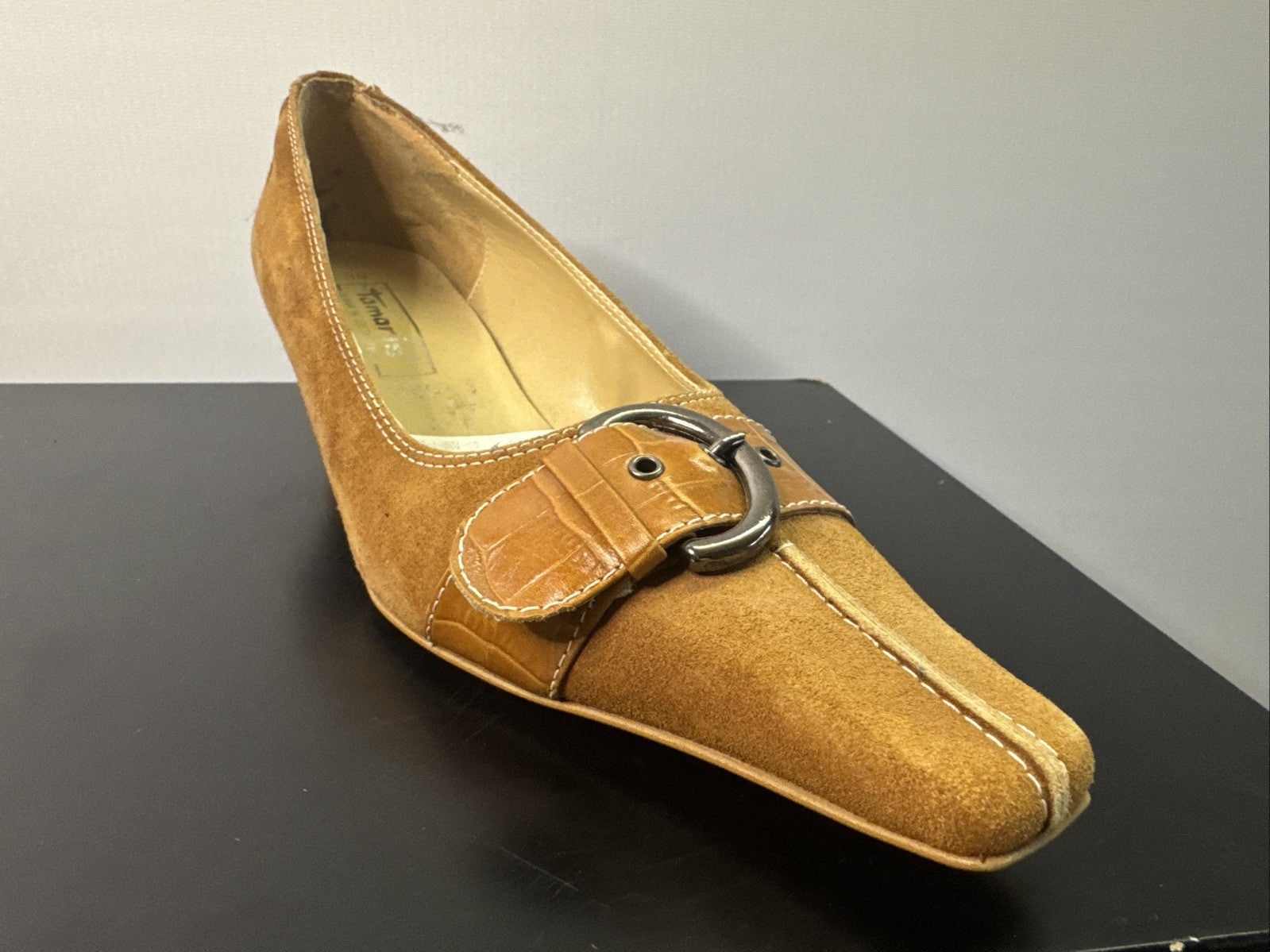 Tamaris Pumps Gr. 39 Damen Braun Leder 