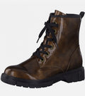 Marco Tozzi Damen Stiefeletten Biker Boots Chukka Boots Stiefel Schnürboot Lack