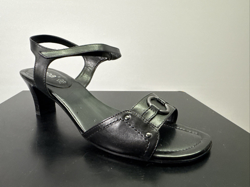 Jana Sandalette  Gr. 6,5 Leder Schwarz Damen Absatzschuh