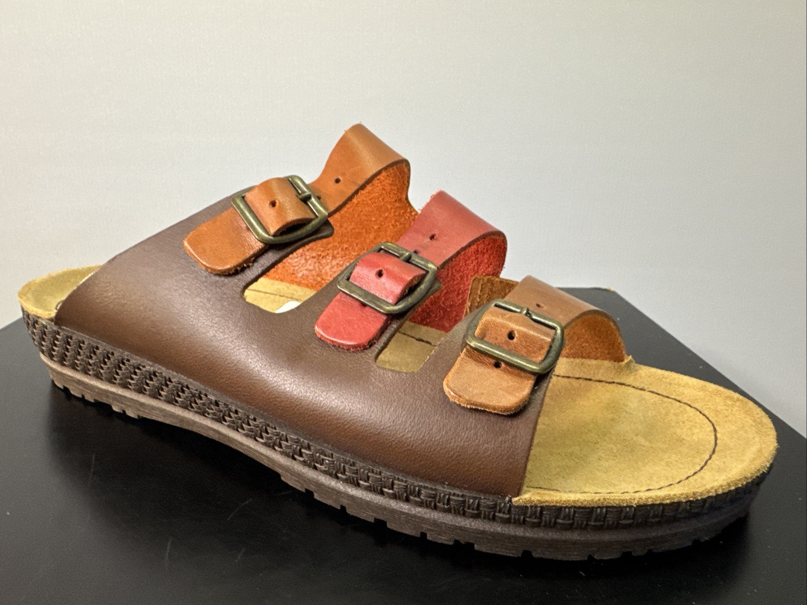 Rohde Pantoffel Gr. 43 Damen Leder Braun Slip On 