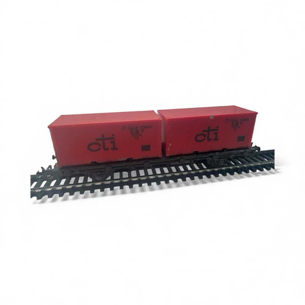 Spur TT Plattformwagen mit 2 Container "cti", BTTB 14523, selten