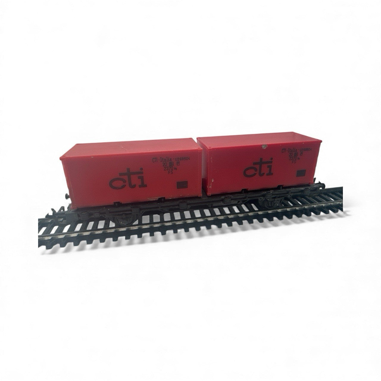Spur TT Plattformwagen mit 2 Container "cti", BTTB 14523, selten