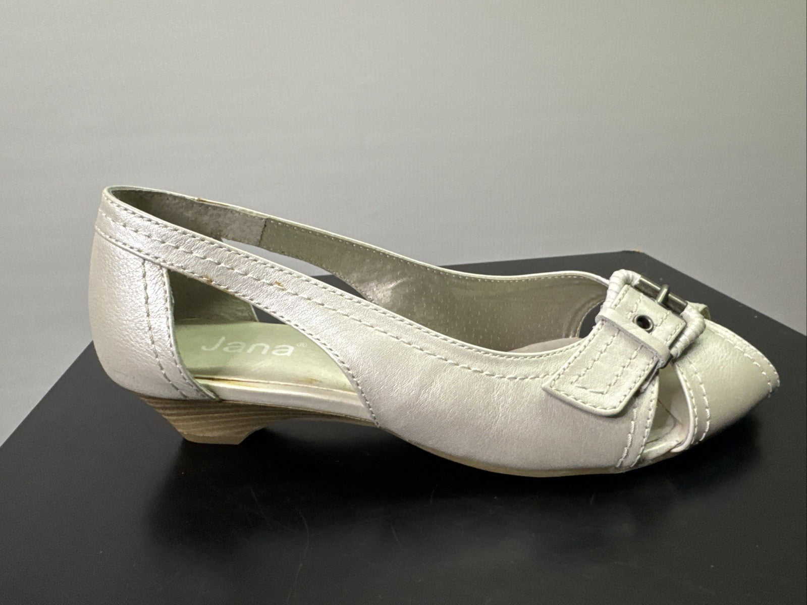 Jana Pumps Gr. 4 Leder Weiß 