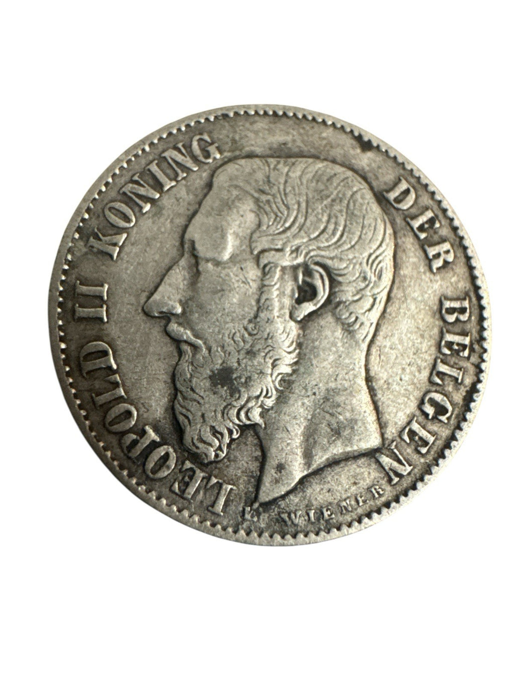 Belgien Leopold 50 Centimes 1886 Silber  2,5 g Münze Original