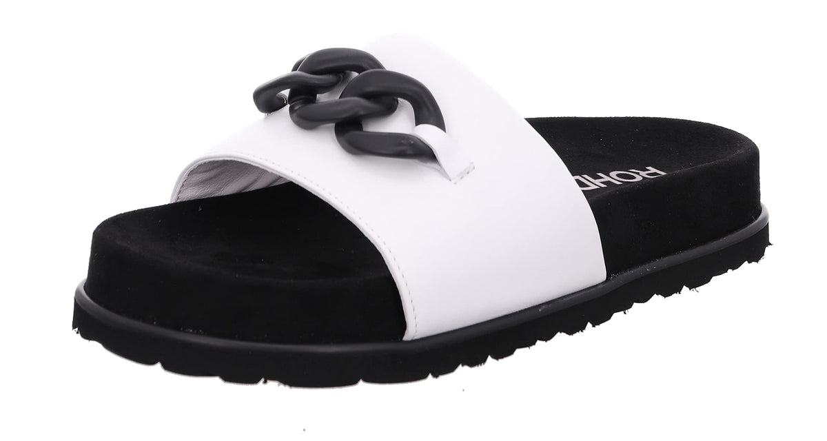 Rohde Damen Pantolette Nappa Leder trendy Kurzpantolette Kettendetail Siena 6272