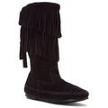 Minnetonka Damen Calf Hi 2-Layer Fringe Boot Mokassin Stiefel
