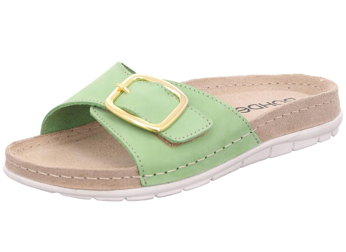 Rohde Damen Pantolette Leder Klettverschluss Memoryfußbett Rodigo-D 5875