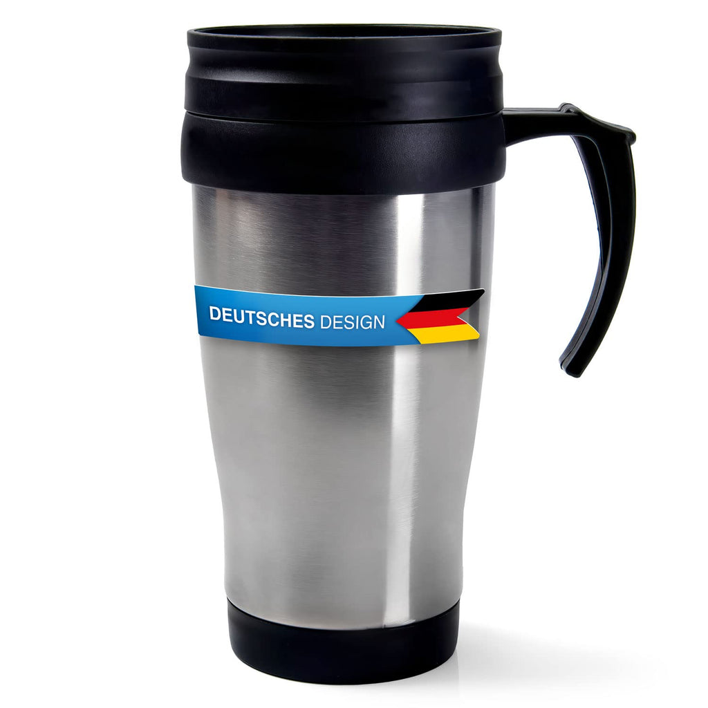 GOODS+GADGETS® Thermobecher mit Henkel 400 ml - Edelstahl Isolierbecher
