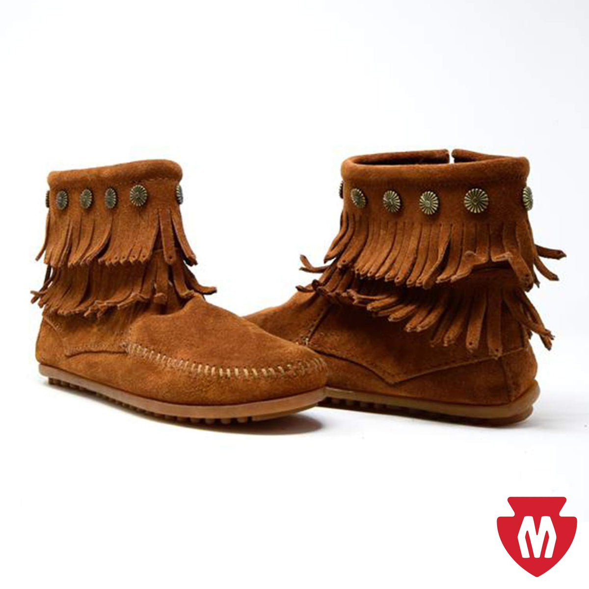 Minnetonka Double Fringe Side Zip Boot 691T Damen Stiefel