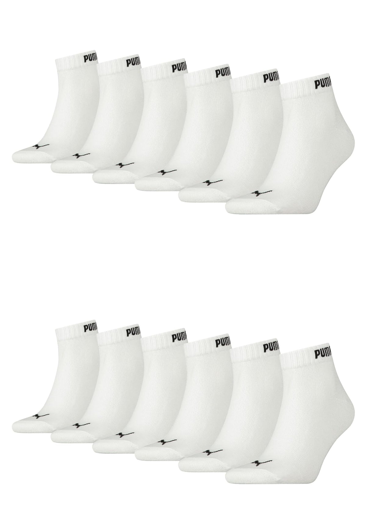 PUMA Unisex Quarter Socken Sneaker im Retro Design knöchelhoch für Damen Herren 12er Pack