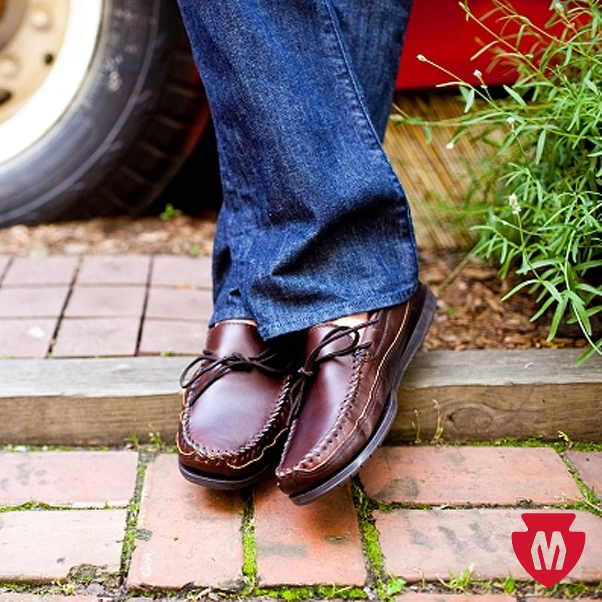 Minnetonka Herren Doublebottomhardsole/Dbrown Moccasin