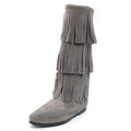 Minnetonka 3-Layer Fringe Boot Damen Langschaft Mokassin Boots