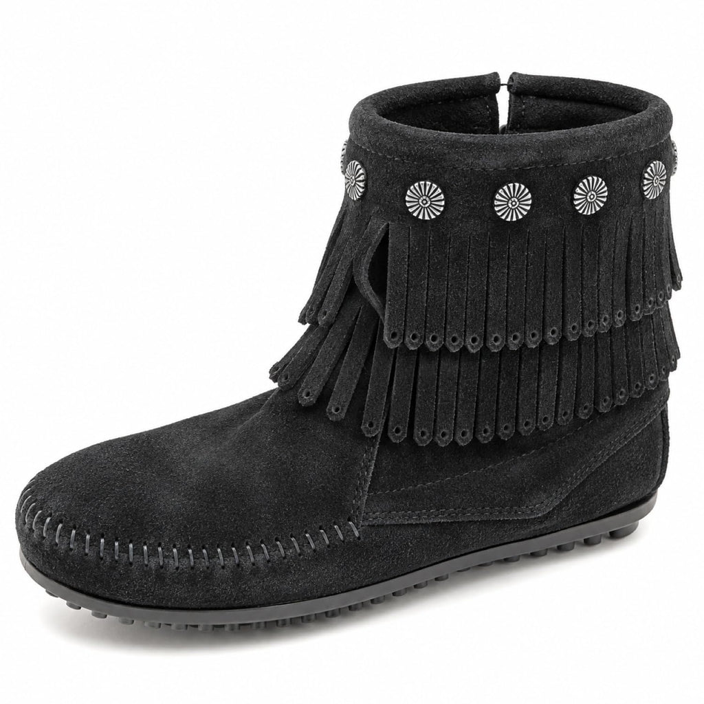 Minnetonka Women's Double-Fringe Side-Zip Boot