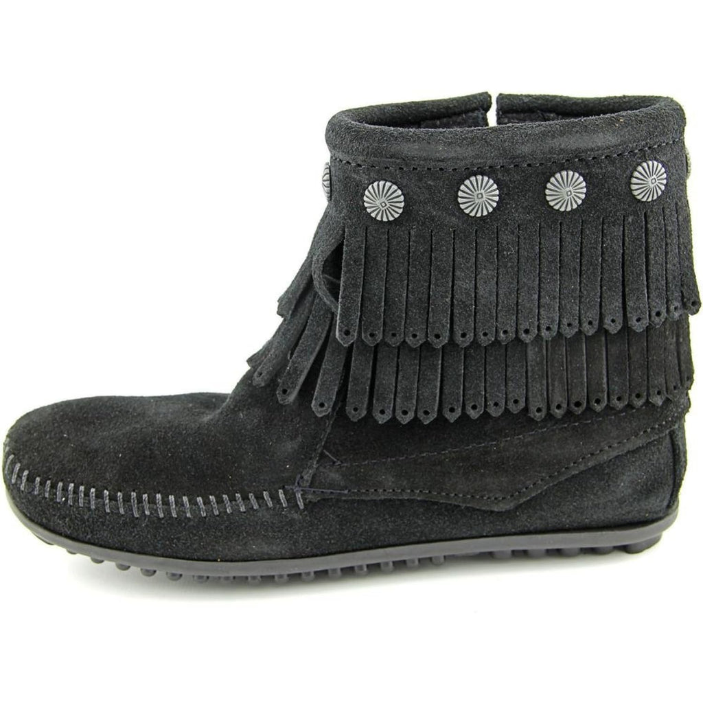 Minnetonka Double Fringe Side Zip Boot 691T Damen Stiefel