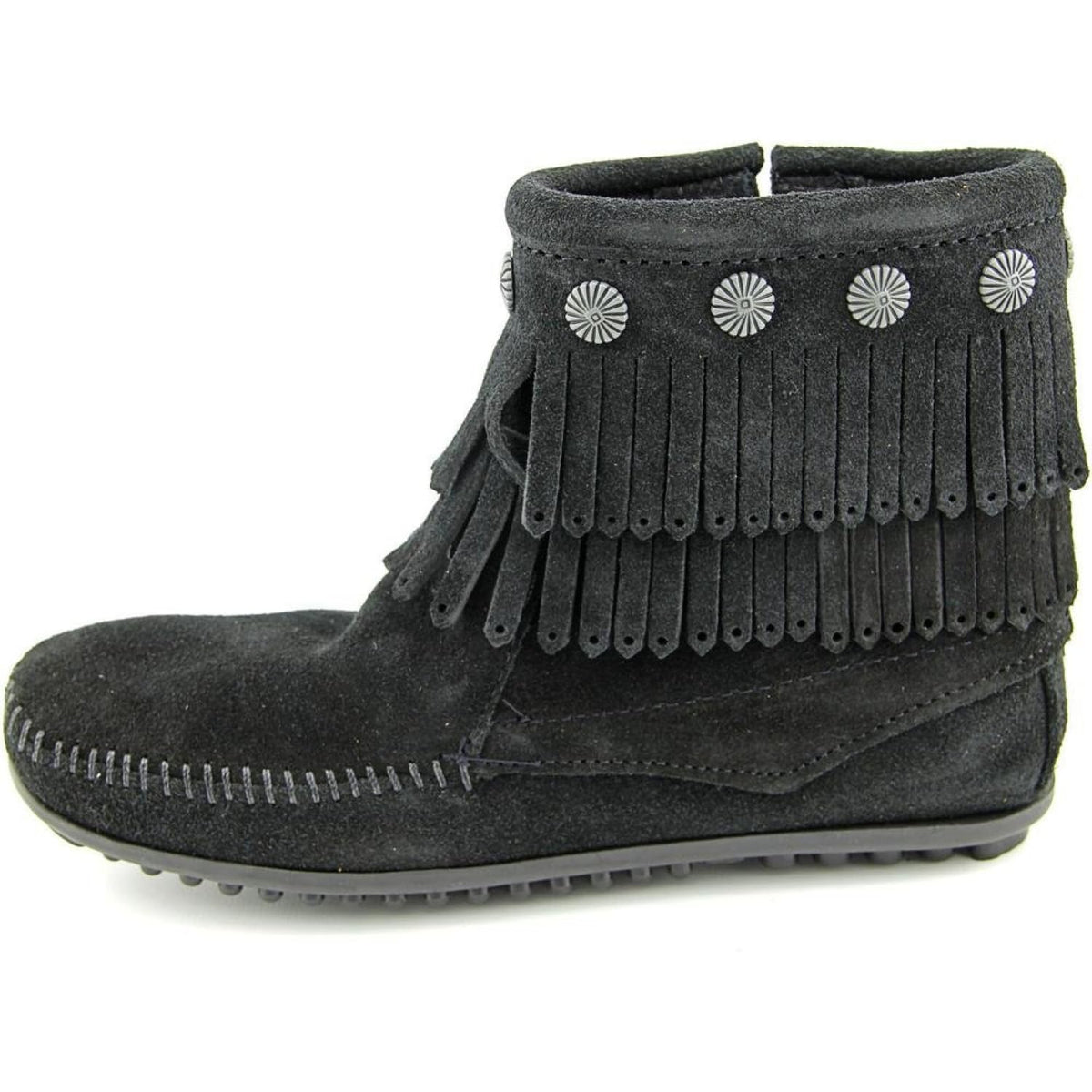 Minnetonka Double Fringe Side Zip Boot 691T Damen Stiefel