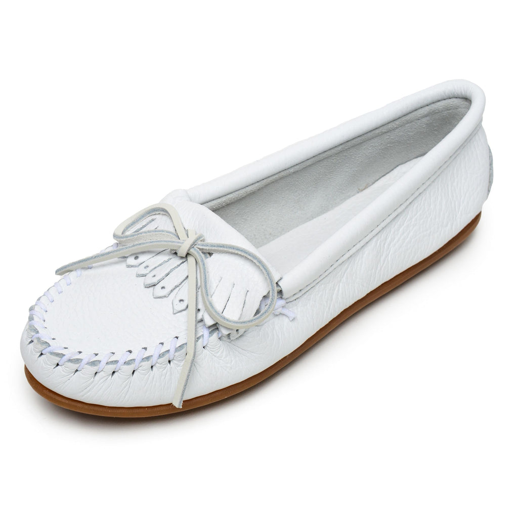 Minnetonka Damen Deerskin Soft-t Mokassin, Weiss Whitedeerskin, 41 EU