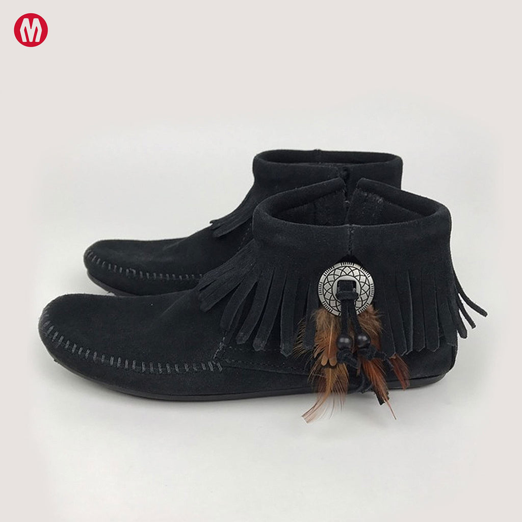 Minnetonka Damen Concho/Feather Side Zip Boot Bootsschuh