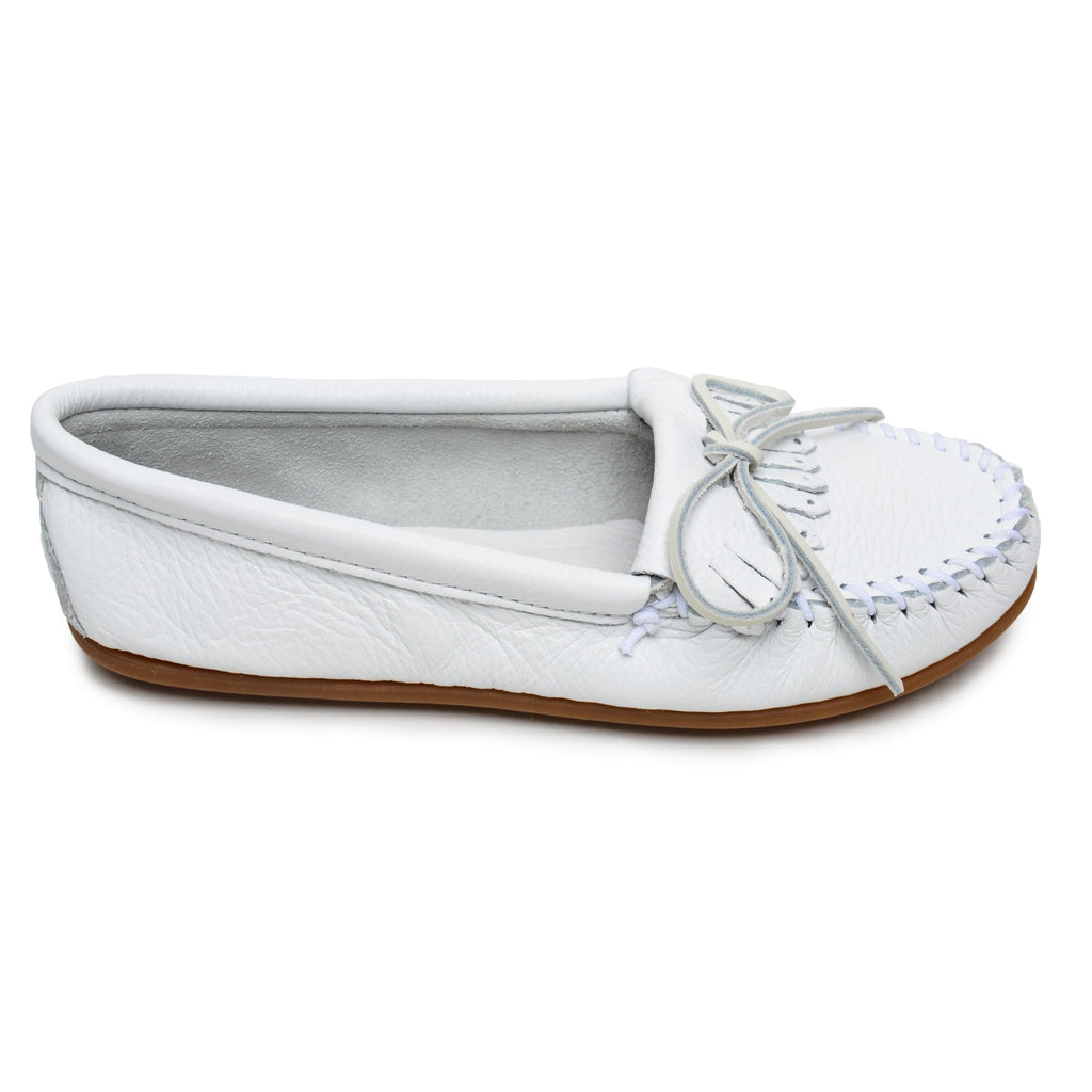 Minnetonka Damen Deerskin Soft-t Mokassin, Weiss Whitedeerskin, 41 EU