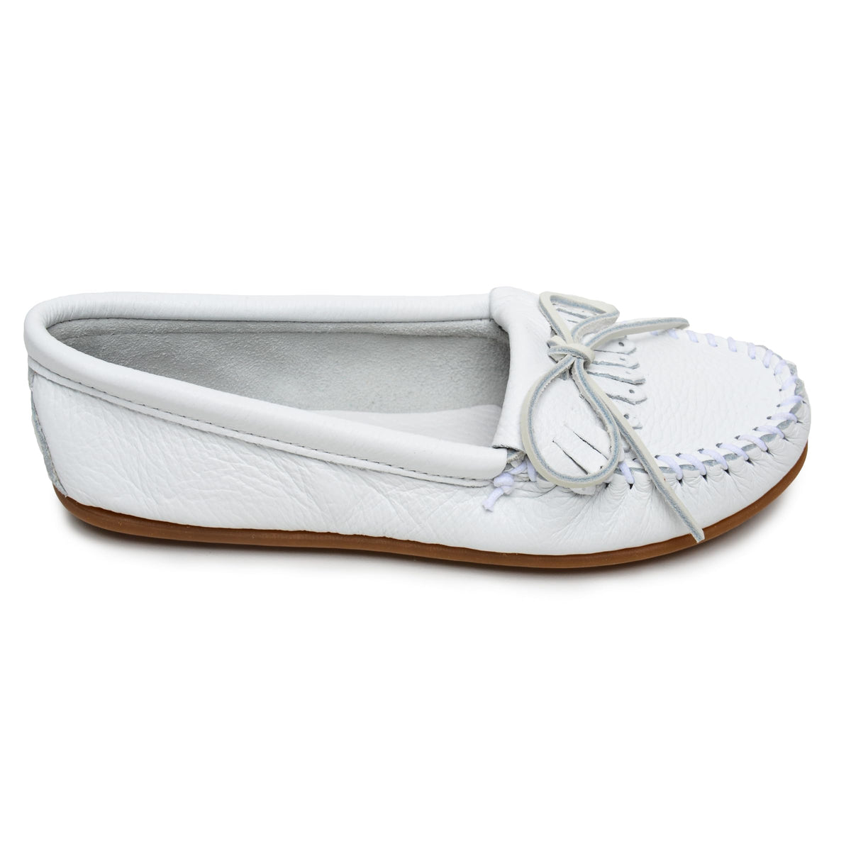 Minnetonka Damen Deerskin Soft-t Mokassin, Weiss Whitedeerskin, 41 EU