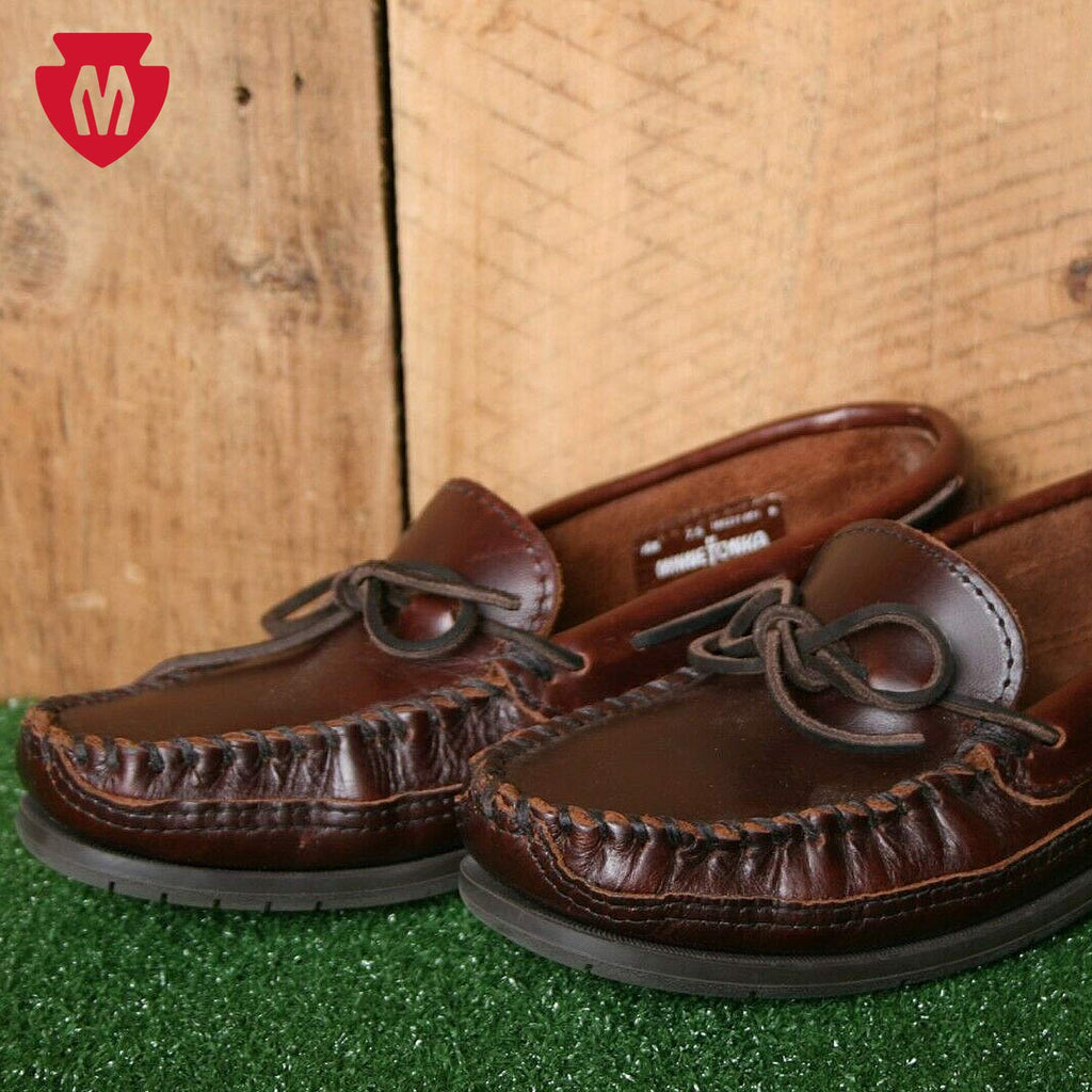 Minnetonka Herren Double Bottom Hardsole, Dunkelbraunes Lariat