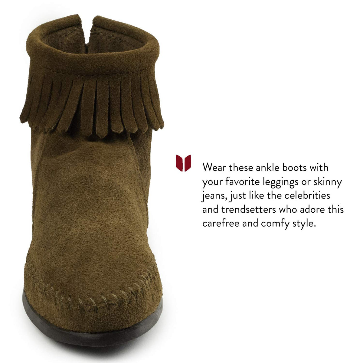 Minnetonka Back Zipper 189 Damen Mokassin Stiefel